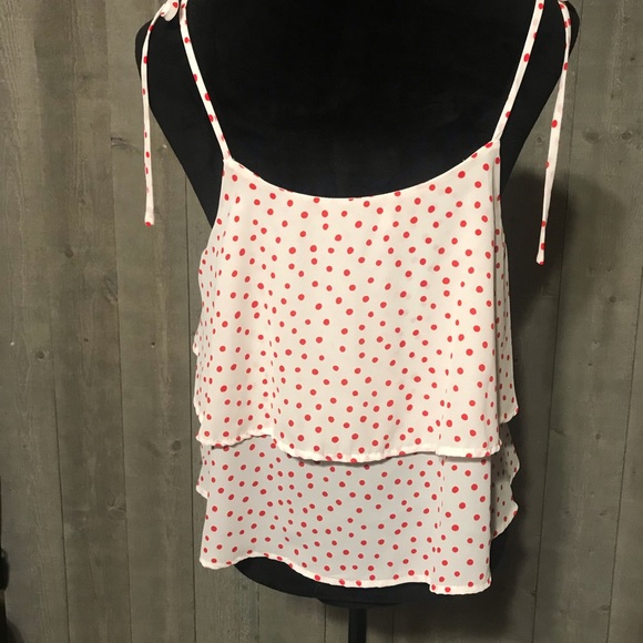 Red polka dots spaghetti straps top - Picture 8 of 13